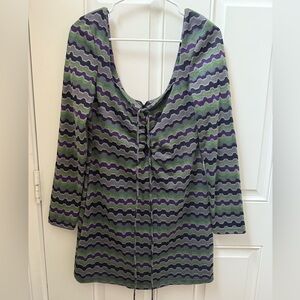 Zara Multicolor Wave Pattern Mini Dress